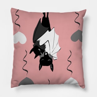 Bat Hugs for Halloween in Pink Pillow