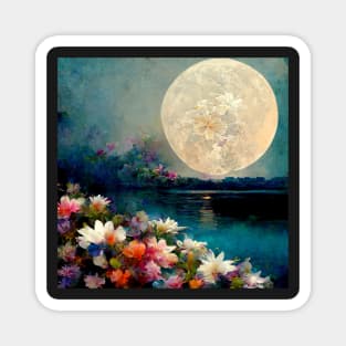 Flowers onthe Moon Magnet