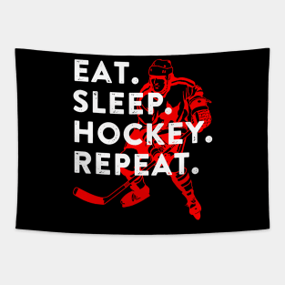 eat sleep hockey repeat Tapestry