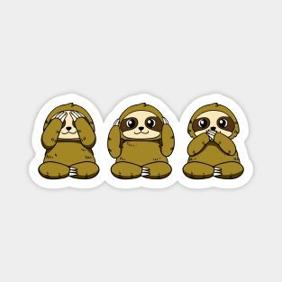 See, Hear, Say No Evil Sloths Magnet