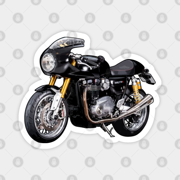 Thruxton R Cafe Racer Illustration Magnet by KAM Std