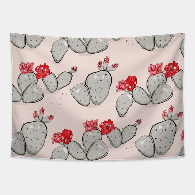 Cactus bloom Tapestry by Milatoo