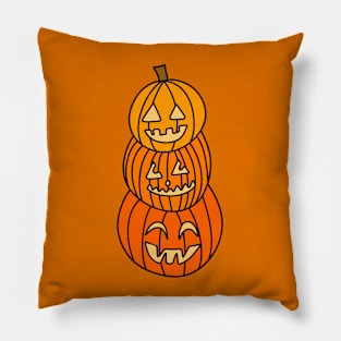 Stack of Jack O Lantern Pumpkins, made by EndlessEmporium Pillow