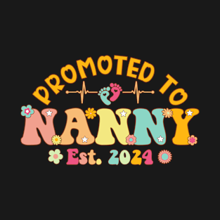 Promoted To Nanny 2024 First Time New Nanny Pregnancy T-Shirt