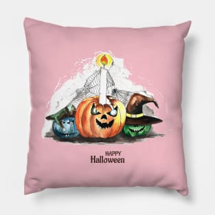 Happy Halloween Pumpkin Horror Pillow