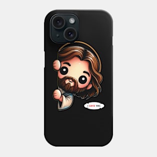 Easter - Kawaii Jesus Saying I Love You Phone Case