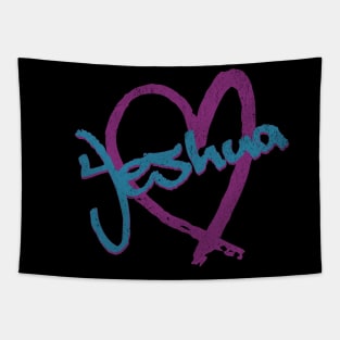 I Love Yeshua  Vintage 80's & 90' Purple and Blue Tapestry