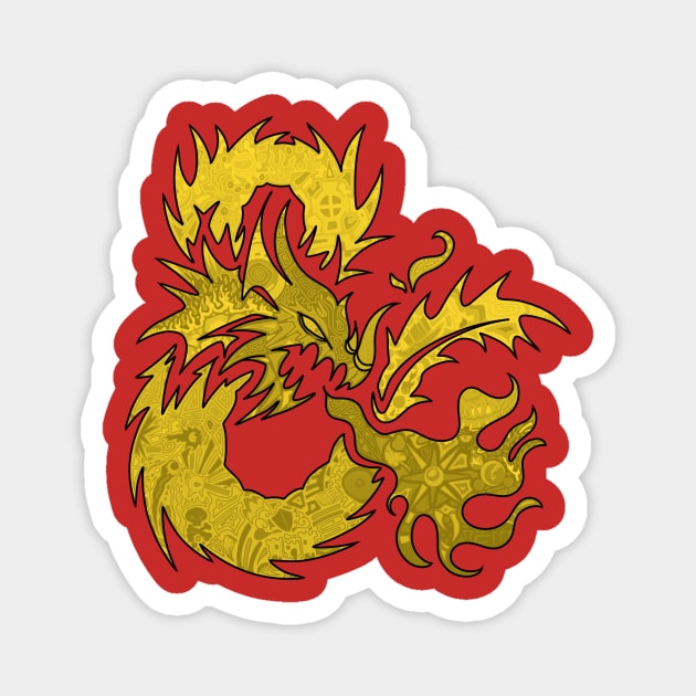 Golden Dragon Magnet by paintchips