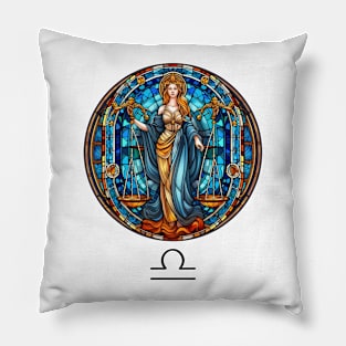 Stained Glass Libra Pillow