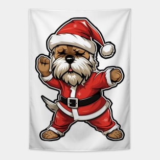 Cartoon Christmas Shih Tzu Dog Dancing Tapestry