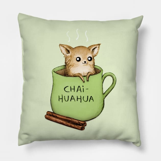 Chaihuahua Pillow by Sophie Corrigan