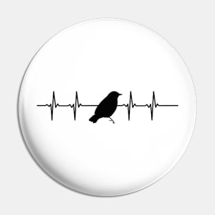 heart beat- bird Pin