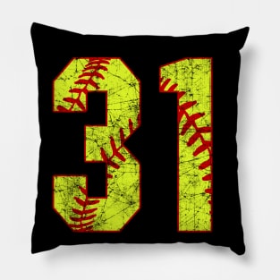 Fastpitch Softball Number 31 #31 Softball Shirt Jersey Uniform Favorite Player Biggest Fan Pillow