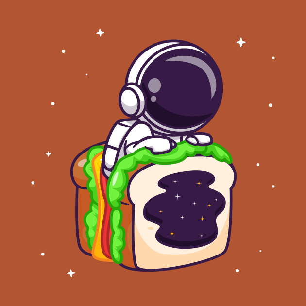 Cute Astronaut In Sandwich Space Cartoon by Catalyst Labs