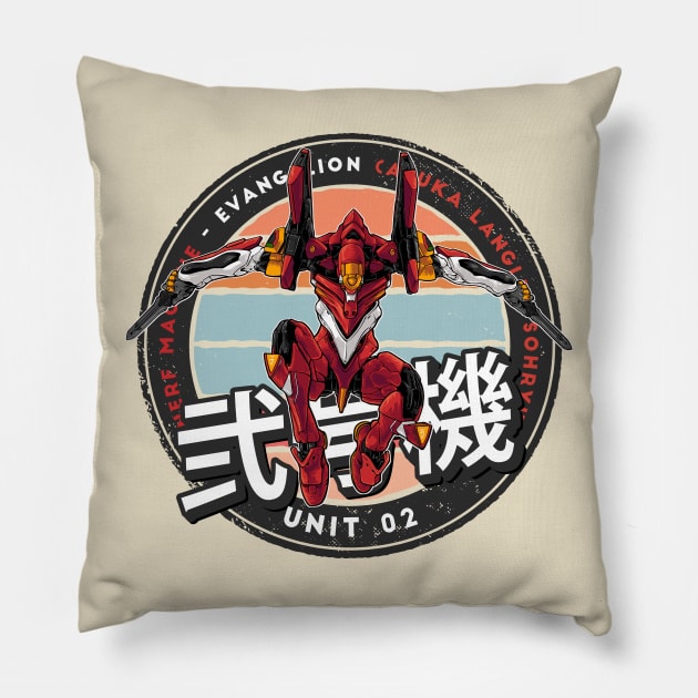 Evangelion Unit 02 Pillow by kimikodesign