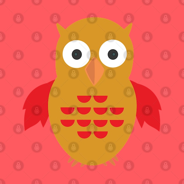 Yellow & Red Owl by adamzworld