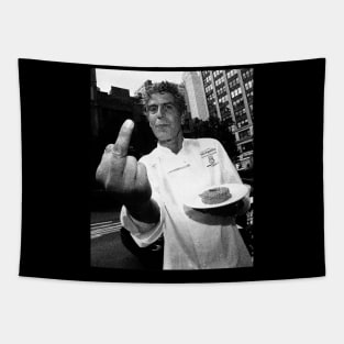 Anthony Bourdain middle finger Tapestry