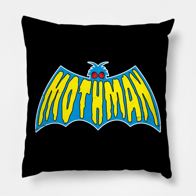 Mothman Wings Retro Logo Pillow by Wasabi Snake