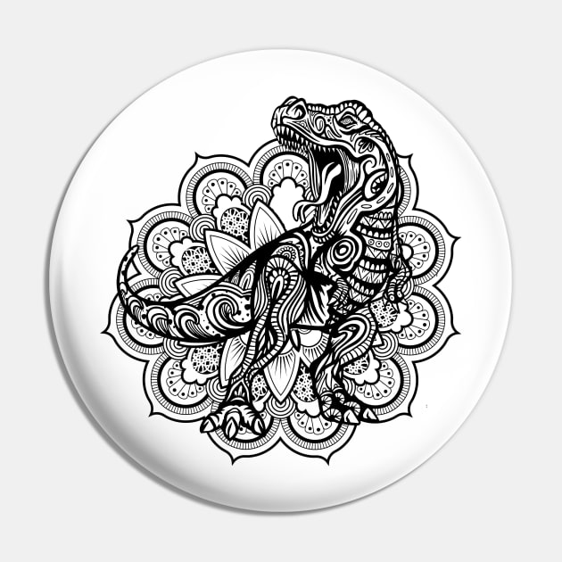 Mandala T Rex Pin by ArtRoute02