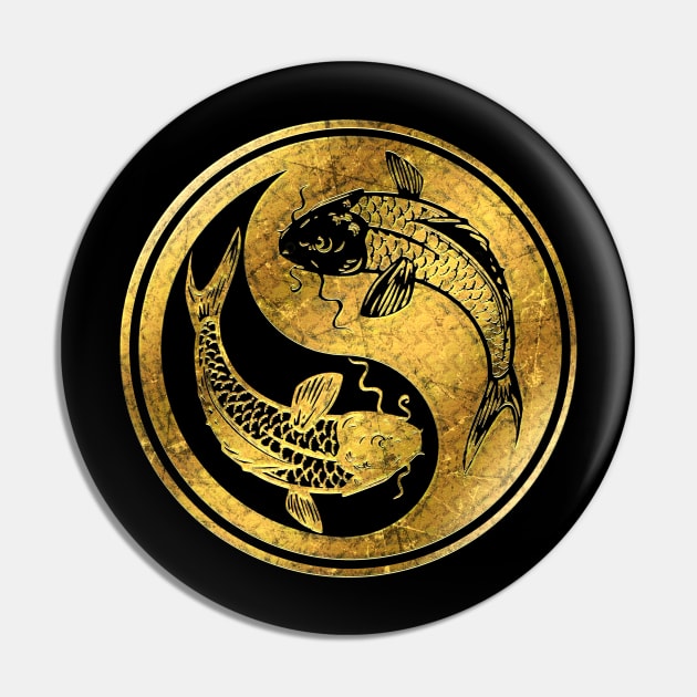 Yin Yang Golden Koi Pin by Artizan