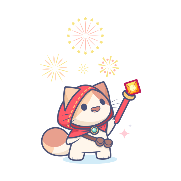 Tiny Fire Mage Kitty by Everything A Cat