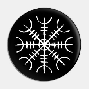 Helm of Awe White Scrawl - Viking Rune Pin