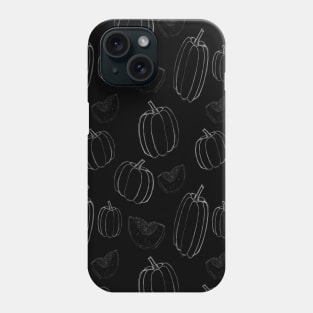 White vintage pumpkin sketch pattern Phone Case