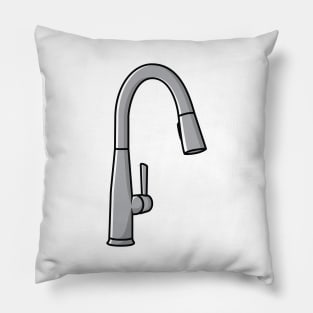 Steel Water Supply Faucets For Bathroom And Kitchen Sink Sticker vector illustration. Home interior objects icon concept. Kitchen faucet sticker design logo with shadow. Pillow