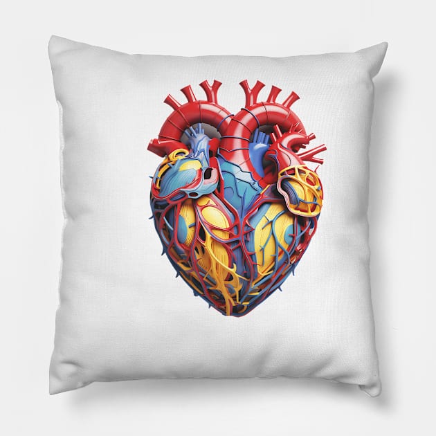 Emotive Men's heart Pillow by Printashopus