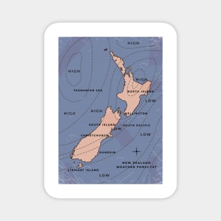 meteorological New Zealand weather map Magnet