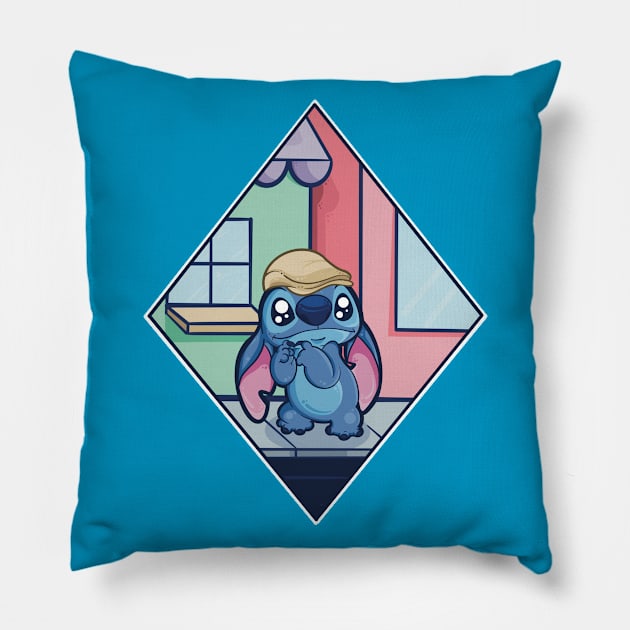 Hipster Stitch T-Shirt Pillow by BearishART Creations