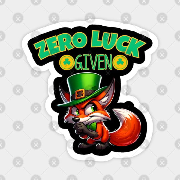 zero luck given saint Patrick day fox Magnet by FnF.Soldier 