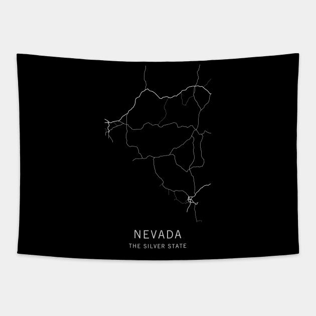 Nevada State Road Map Tapestry by ClarkStreetPress