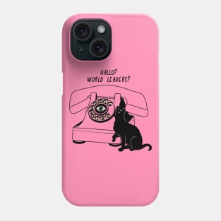 World Domination Black Cat in pink Phone Case