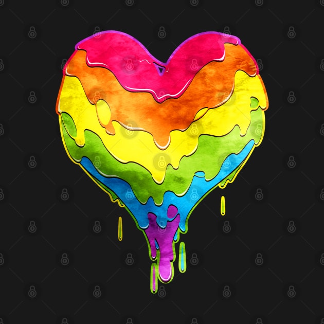 Rainbow Heart Drip by ArtDiggs