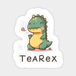Tea rex having tea Magnet