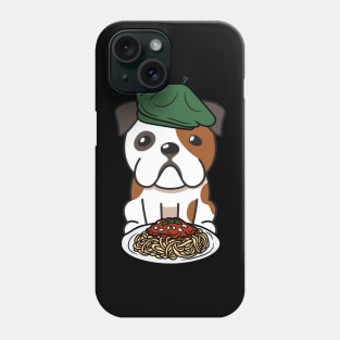 Dog eating Spaghetti - bulldog Phone Case