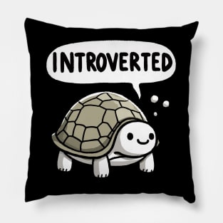 Introverted Happy Turtle Pillow