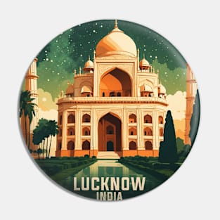 Lucknow India Starry Night Vintage Tourism Travel Pin