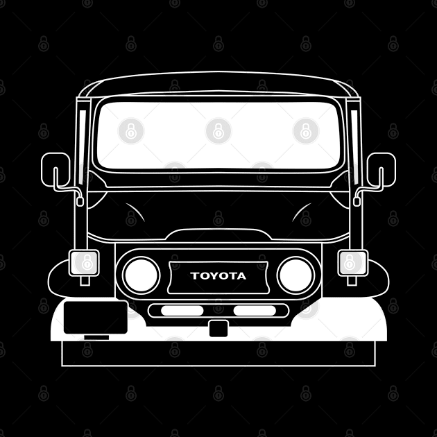 Toyota Land Cruiser FJ40 White Outline by kindacoolbutnotreally