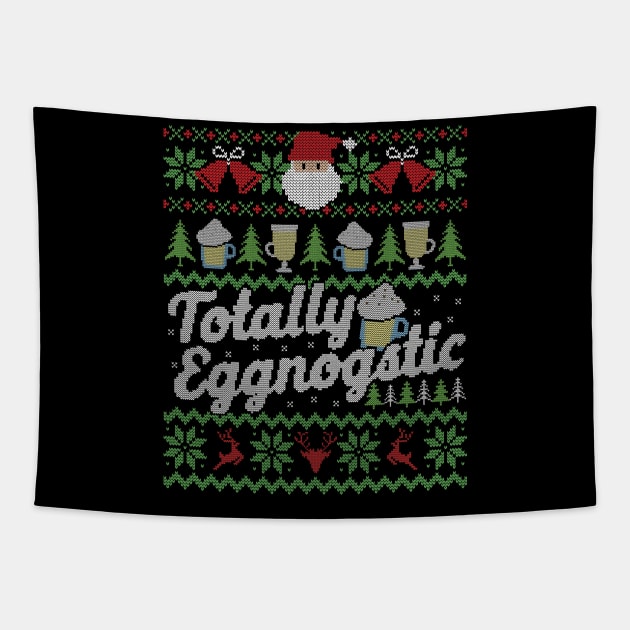 Ugly Christmas Sweater Totally Eggnostic Eggnog Tapestry by HolidayoftheWeek