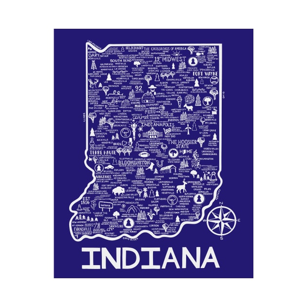 Indiana Map by fiberandgloss