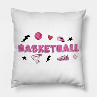 Pink Celebration of Basketball Pillow