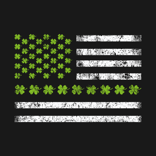 St Patricks Day Shamrock American Flag by freakys