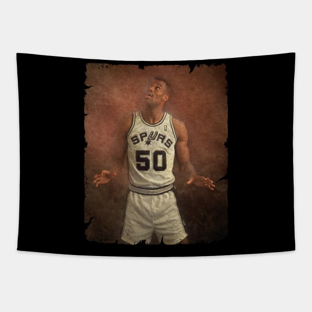 David Robinson #50 Spurs '1996' Tapestry by Wendyshopart