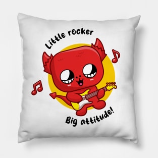 Cheeky little devil on guitar (on light colors) Pillow