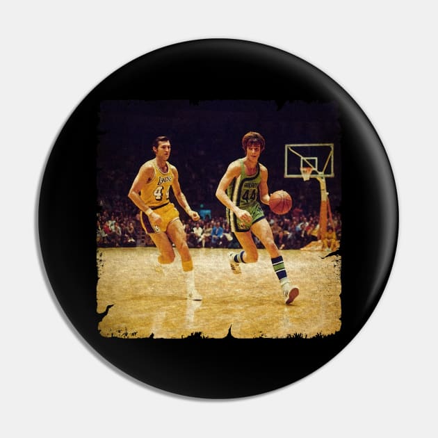 Pete 'Pistol' Maravich vs Jerry West 'The Logo' Pin by Wendyshopart