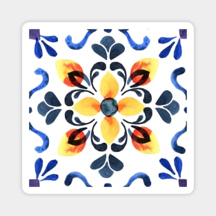 Floral ornament. Watercolor Magnet