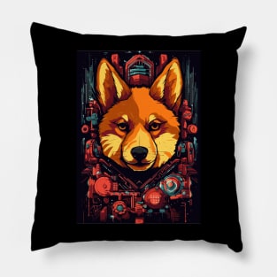 Cyberpunk Shiba Inu Dog Breed Pillow