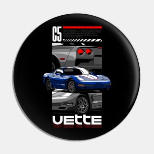 Blue Corvette C5 Pin